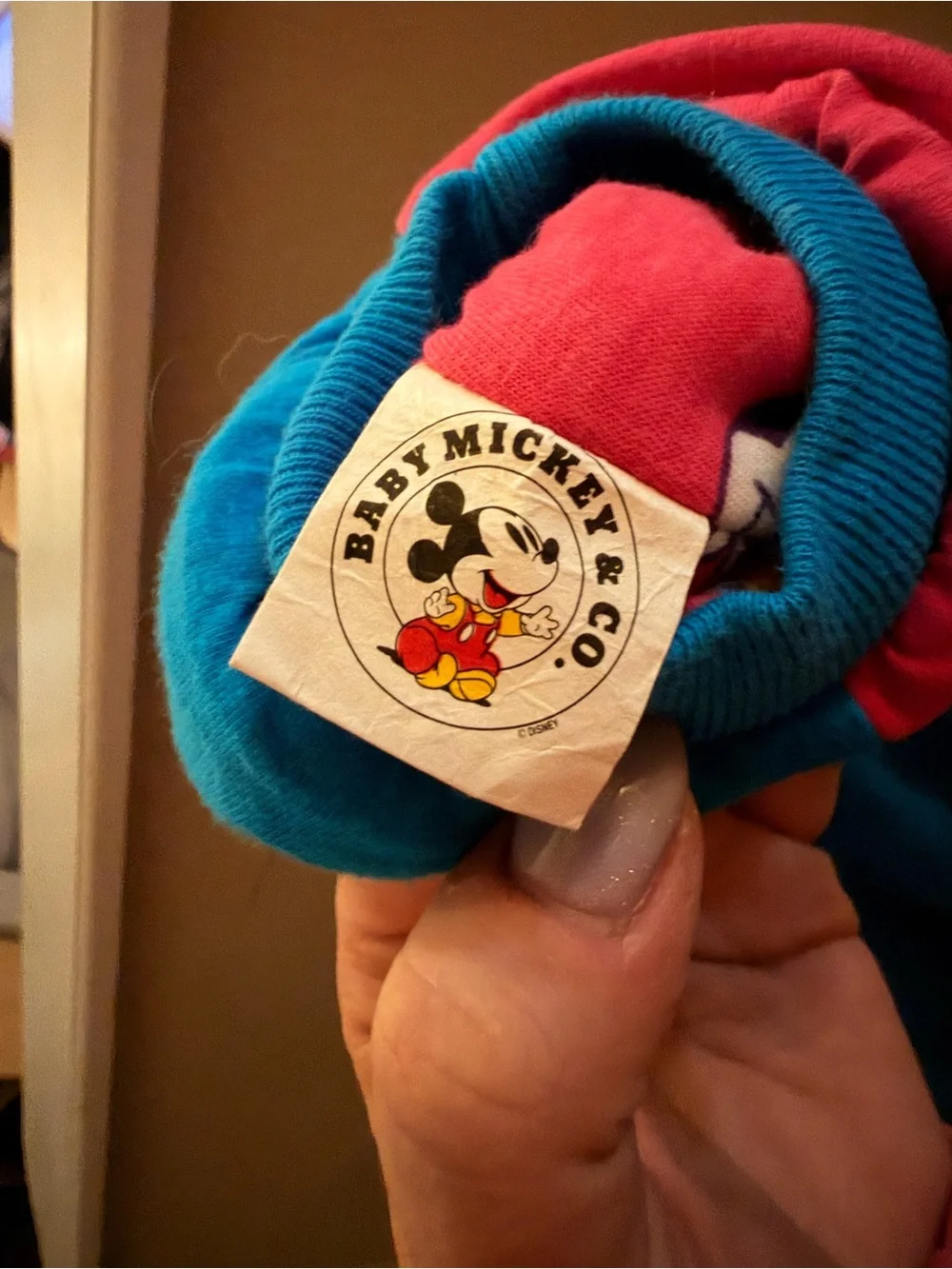 Vintage Mickey & Friends (Disney) Colorblock Baby Sleep Suit - 6-12M